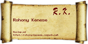 Rohony Kenese névjegykártya